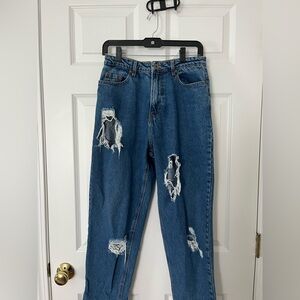Place Women's Blue Distressed Jeans